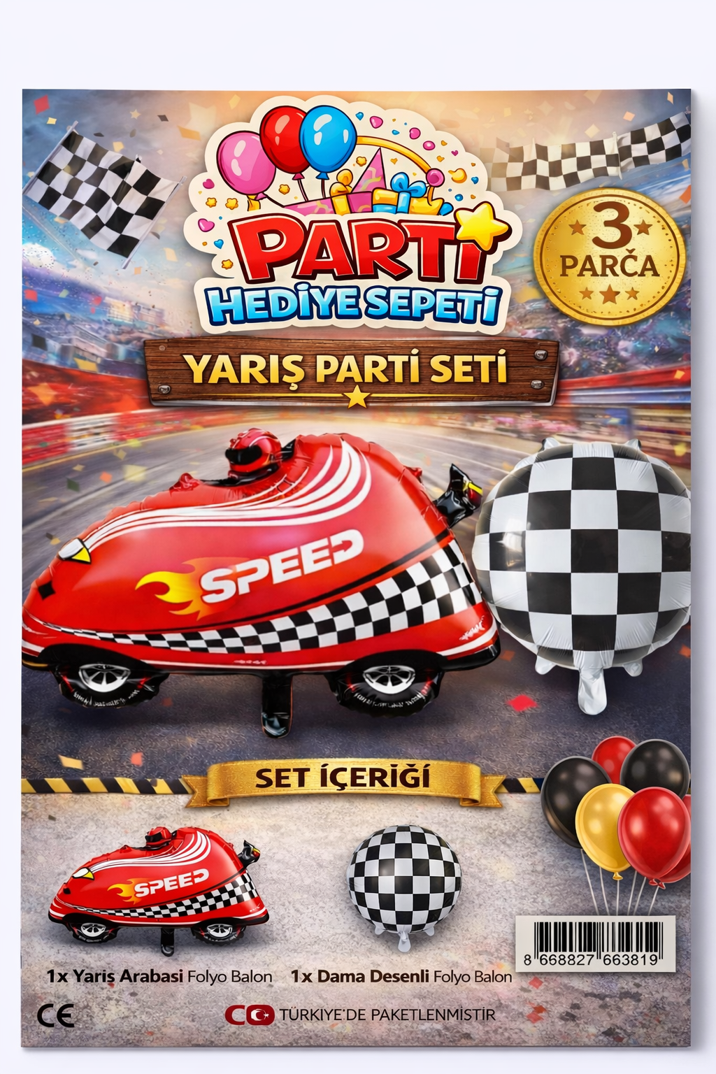 Mini Yarış Arabası Parti Seti